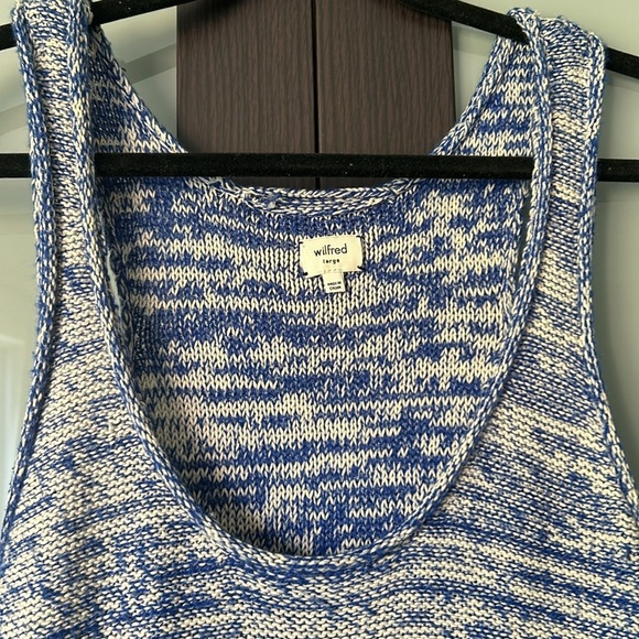 Wilfred brand, size large, women’s, knit layering top in blue and white - Picture 3 of 4